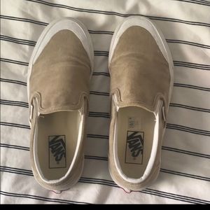 Tan slip on vans